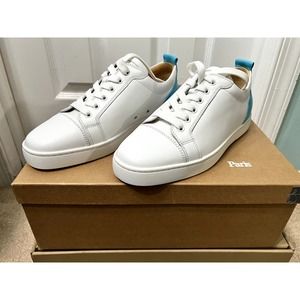 Christian Louboutin SH Louis sneakers white blue aqua turquoise 41 8 trainer